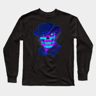 Neon Cowboy Skull Long Sleeve T-Shirt